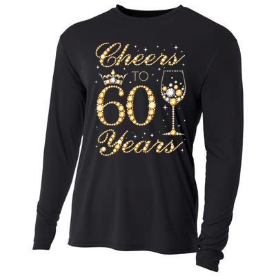 Cheers To 60 Years 60th Queens Birthday 60 Years Old Cooling Performance Long Sleeve Crew