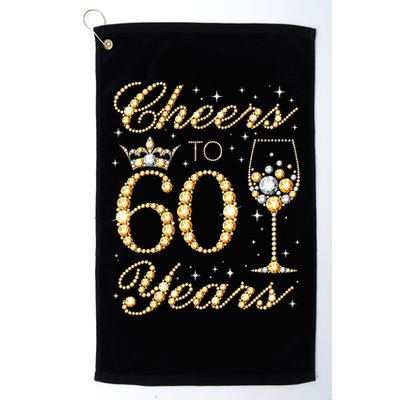 Cheers To 60 Years 60th Queens Birthday 60 Years Old Golf Towel
