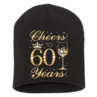 Cheers To 60 Years 60th Queens Birthday 60 Years Old Short Acrylic Beanie