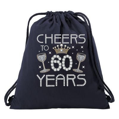 Cheers To 60 Years Happy 60th Birthday Party Girl Drawstring Bag