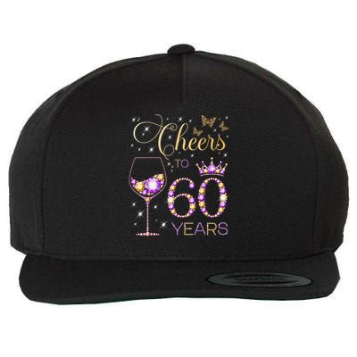 Cheers To 60 Years Old 60th Birthday Party 60th Bday Wool Snapback Cap