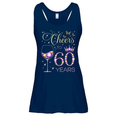 Cheers To 60 Years Old 60th Birthday Party 60th Bday Ladies Essential Flowy Tank