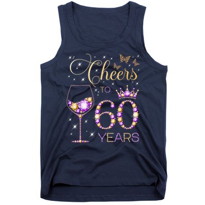 Cheers To 60 Years Old 60th Birthday Party 60th Bday Tank Top