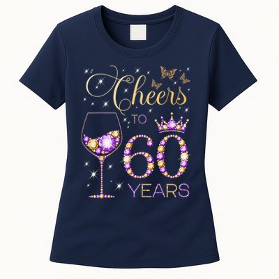 Cheers To 60 Years Old 60th Birthday Party 60th Bday Womens T-Shirt