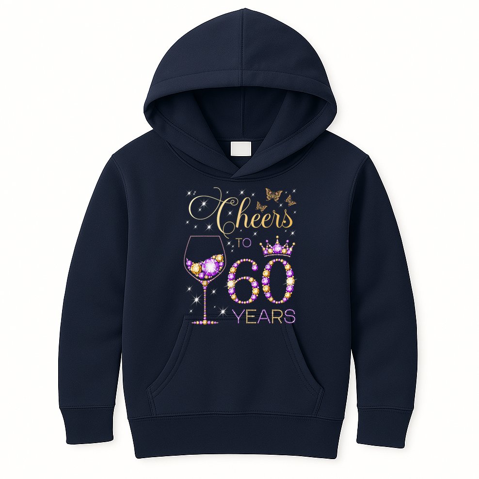 Cheers To 60 Years Old 60th Birthday Party 60th Bday Kids Hoodie