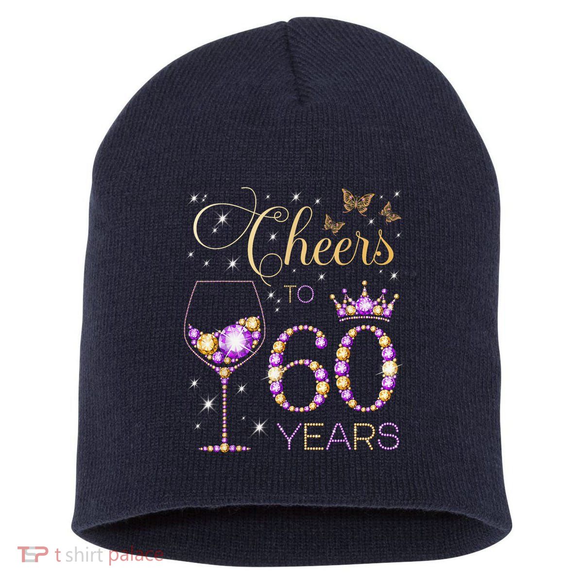 Cheers To 60 Years Old 60th Birthday Party 60th Bday Short Acrylic Beanie