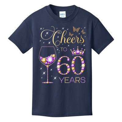 Cheers To 60 Years Old 60th Birthday Party 60th Bday Kids T-Shirt
