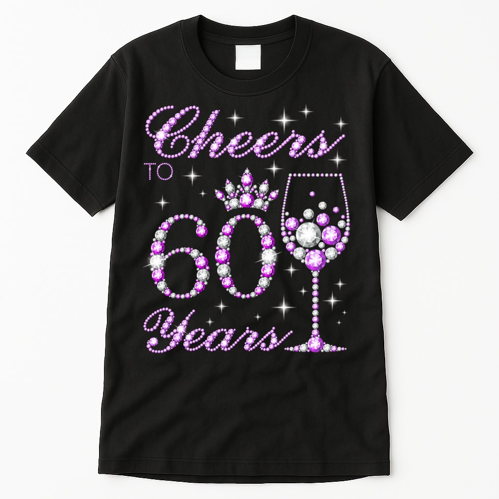 Cheers to 60 Years Old Wo Purple Crown 60th Birthday Pullover Hoodie Tall T-Shirt