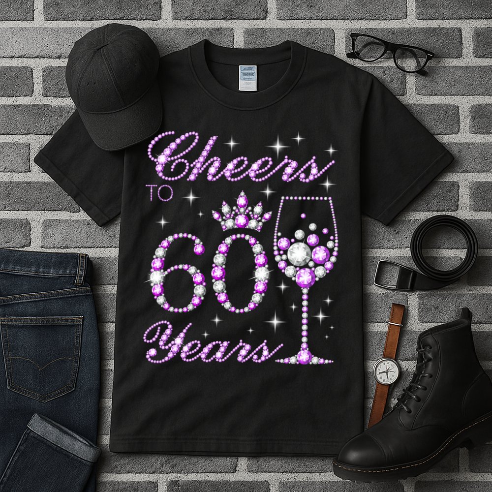 Cheers to 60 Years Old Wo Purple Crown 60th Birthday Pullover Hoodie Tall T-Shirt