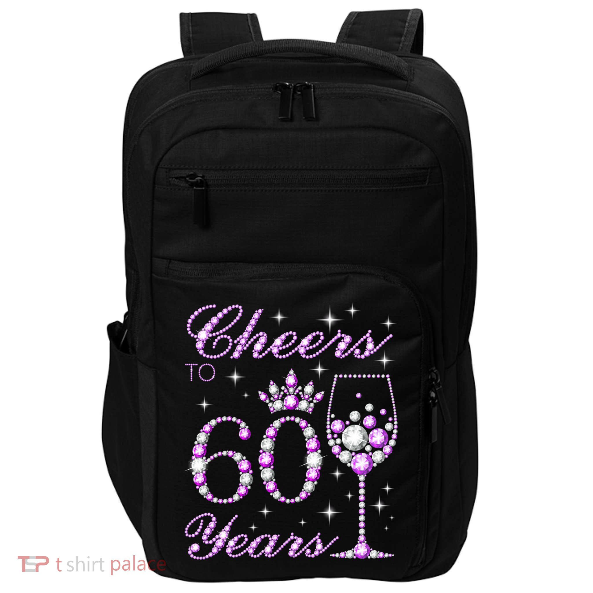 Cheers to 60 Years Old Wo Purple Crown 60th Birthday Pullover Hoodie Impact Tech Backpack