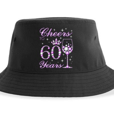 Cheers to 60 Years Old Wo Purple Crown 60th Birthday Pullover Hoodie Sustainable Bucket Hat