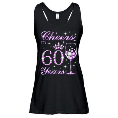 Cheers to 60 Years Old Wo Purple Crown 60th Birthday Pullover Hoodie Ladies Essential Flowy Tank