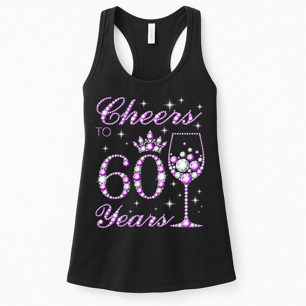 Cheers to 60 Years Old Wo Purple Crown 60th Birthday Pullover Hoodie Womens Tank Top