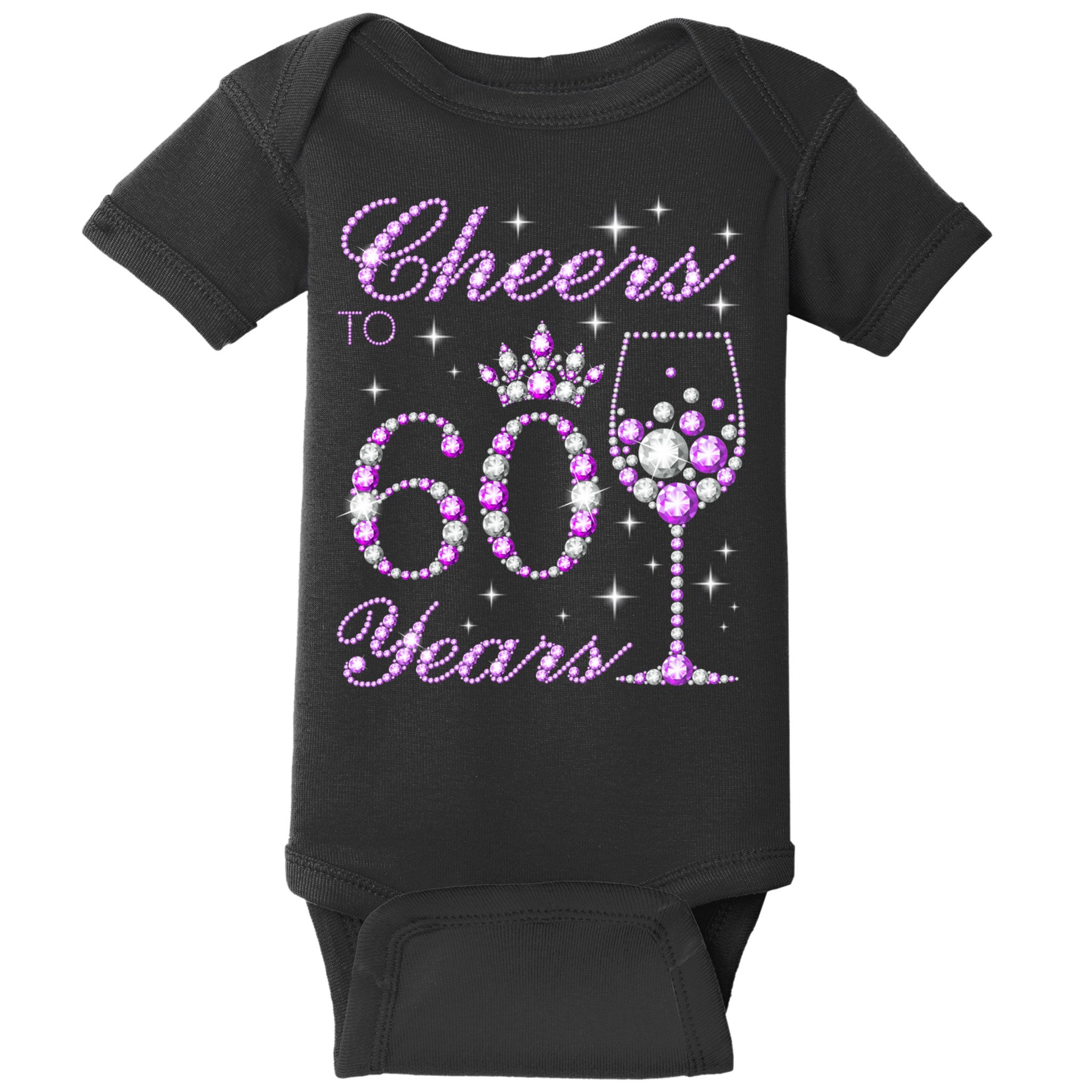 Cheers to 60 Years Old Wo Purple Crown 60th Birthday Pullover Hoodie Baby Bodysuit