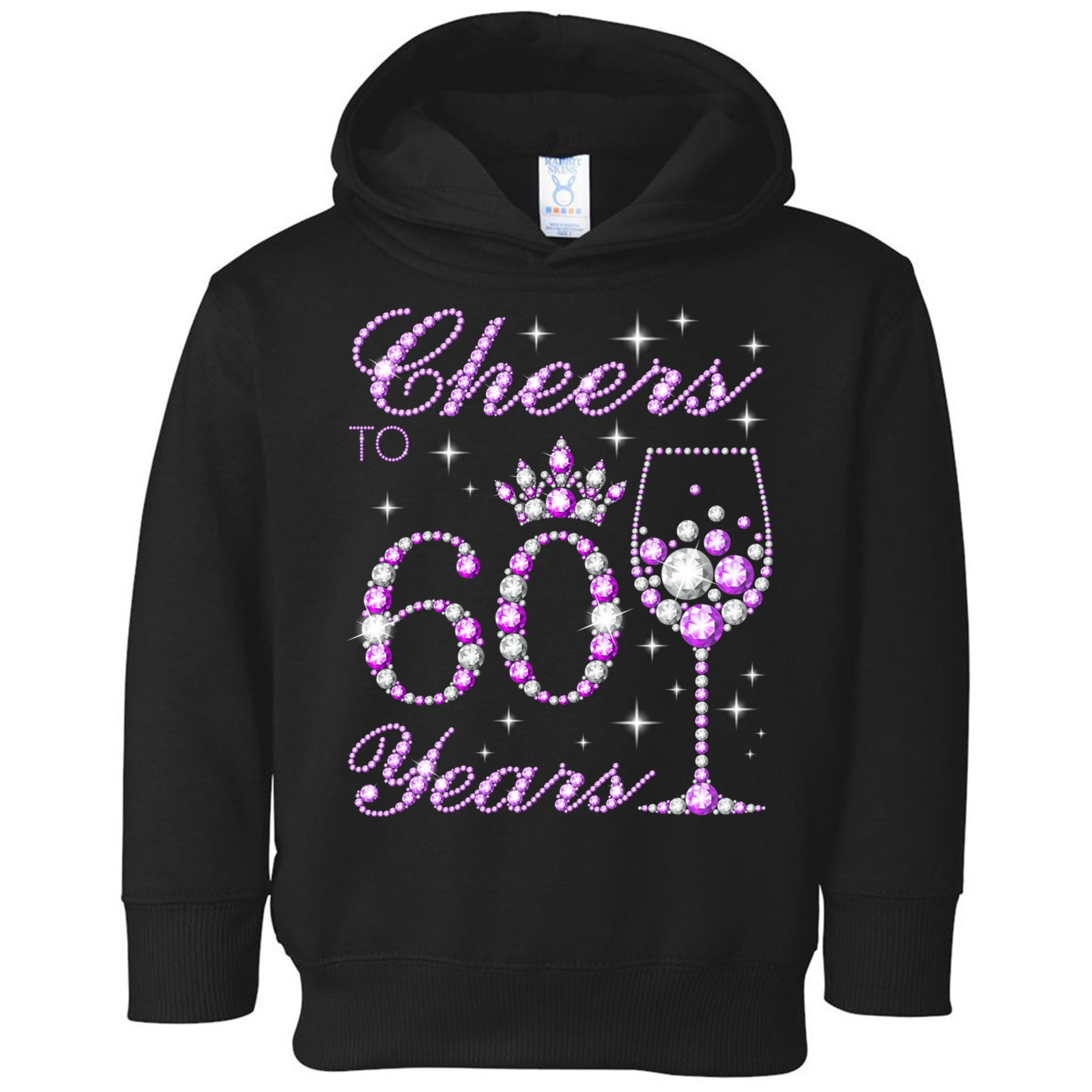 Cheers to 60 Years Old Wo Purple Crown 60th Birthday Pullover Hoodie Toddler Hoodie