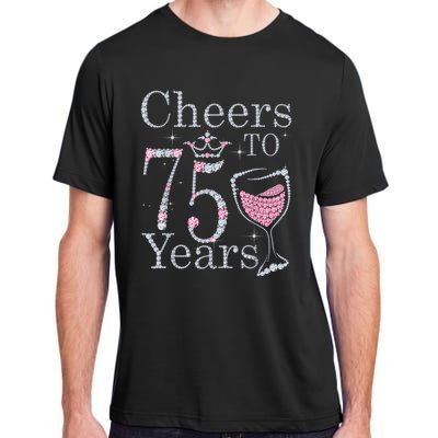 Cheers to 75 Years 1947 75Th Birthday Present Tee Gift For Wo Adult ChromaSoft Performance T-Shirt