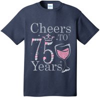 Cheers to 75 Years 1947 75Th Birthday Present Tee Gift For Wo T-Shirt