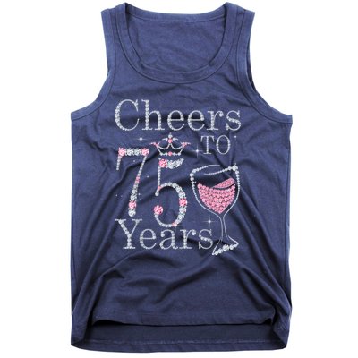 Cheers to 75 Years 1947 75Th Birthday Present Tee Gift For Wo Tank Top