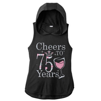 Cheers to 75 Years 1947 75Th Birthday Present Tee Gift For Wo Ladies PosiCharge Tri-Blend Wicking Draft Hoodie Tank