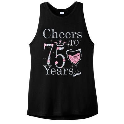 Cheers to 75 Years 1947 75Th Birthday Present Tee Gift For Wo Ladies PosiCharge Tri-Blend Wicking Tank