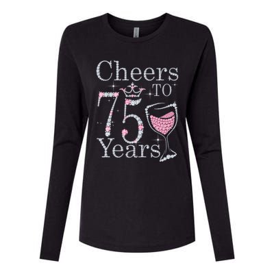 Cheers to 75 Years 1947 75Th Birthday Present Tee Gift For Wo Womens Cotton Relaxed Long Sleeve T-Shirt