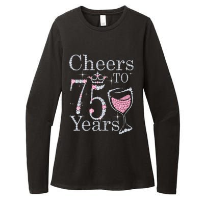 Cheers to 75 Years 1947 75Th Birthday Present Tee Gift For Wo Womens CVC Long Sleeve Shirt