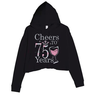 Cheers to 75 Years 1947 75Th Birthday Present Tee Gift For Wo Crop Fleece Hoodie