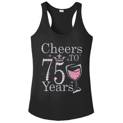 Cheers to 75 Years 1947 75Th Birthday Present Tee Gift For Wo Ladies PosiCharge Competitor Racerback Tank