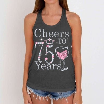 Cheers to 75 Years 1947 75Th Birthday Present Tee Gift For Wo Women's Knotted Racerback Tank