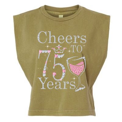 Cheers to 75 Years 1947 75Th Birthday Present Tee Gift For Wo Garment-Dyed Women's Muscle Tee