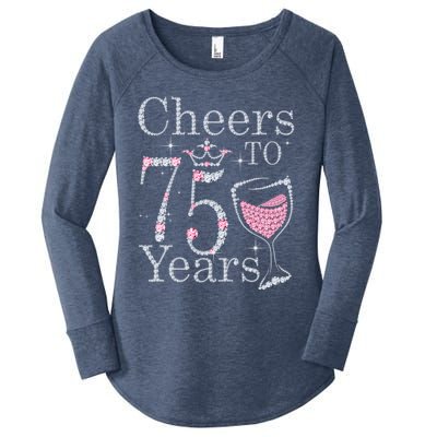 Cheers to 75 Years 1947 75Th Birthday Present Tee Gift For Wo Women's Perfect Tri Tunic Long Sleeve Shirt