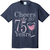 Cheers to 75 Years 1947 75Th Birthday Present Tee Gift For Wo T-Shirt