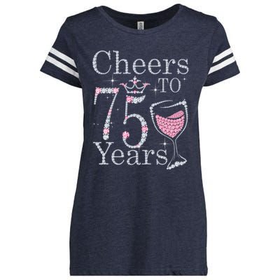 Cheers to 75 Years 1947 75Th Birthday Present Tee Gift For Wo Enza Ladies Jersey Football T-Shirt