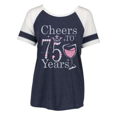 Cheers to 75 Years 1947 75Th Birthday Present Tee Gift For Wo Enza Ladies Jersey Colorblock Tee