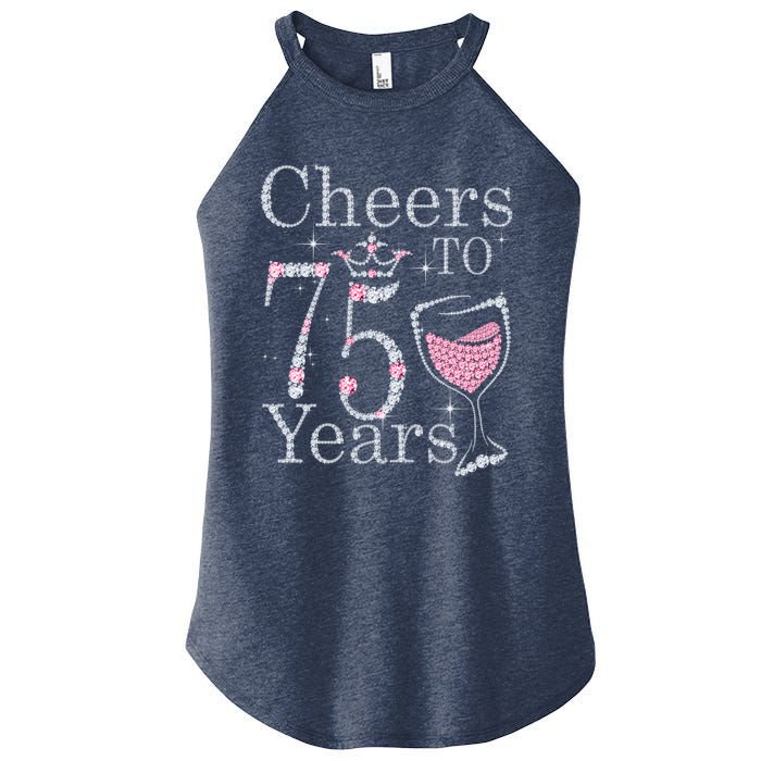 Cheers to 75 Years 1947 75Th Birthday Present Tee Gift For Wo Women's Perfect Tri Rocker Tank