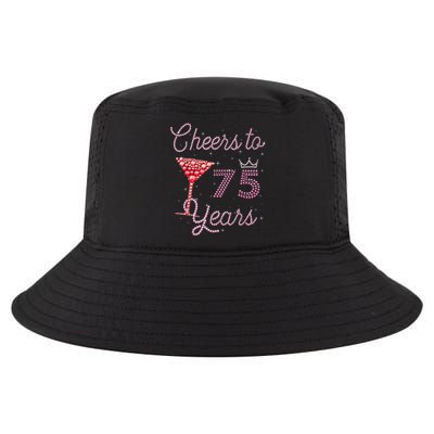 Cheers To 75 Years 75th Birthday Present 75 Years Old Bday Cool Comfort Performance Bucket Hat