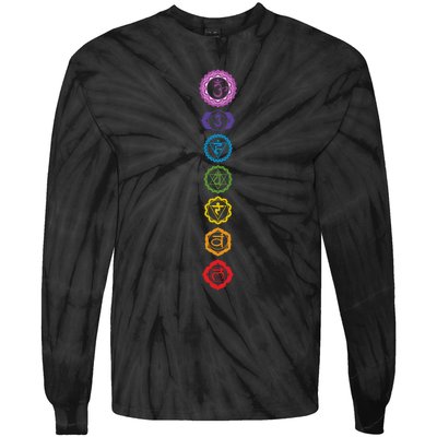 Chakras The 7 Centers Of Force Tie-Dye Long Sleeve Shirt