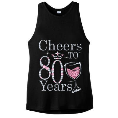 Cheers to 80 Years 1942 80Th Birthday Tee Gift For Wom.e.ns Ladies PosiCharge Tri-Blend Wicking Tank