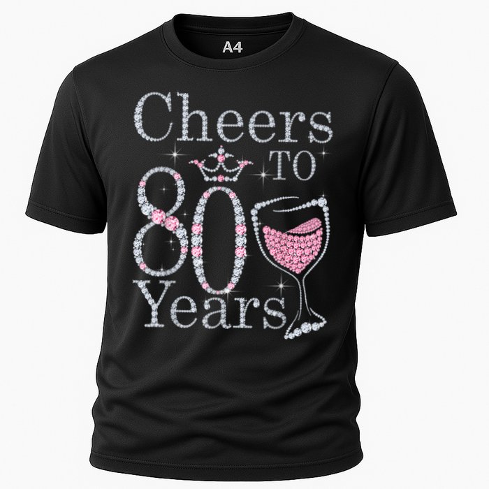 Cheers to 80 Years 1942 80Th Birthday Tee Gift For Wom.e.ns Cooling Performance Crew T-Shirt
