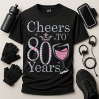 Cheers to 80 Years 1942 80Th Birthday Tee Gift For Wom.e.ns Cooling Performance Crew T-Shirt