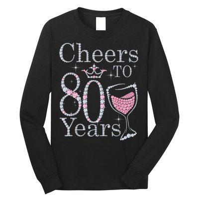 Cheers to 80 Years 1942 80Th Birthday Tee Gift For Wom.e.ns Long Sleeve Shirt