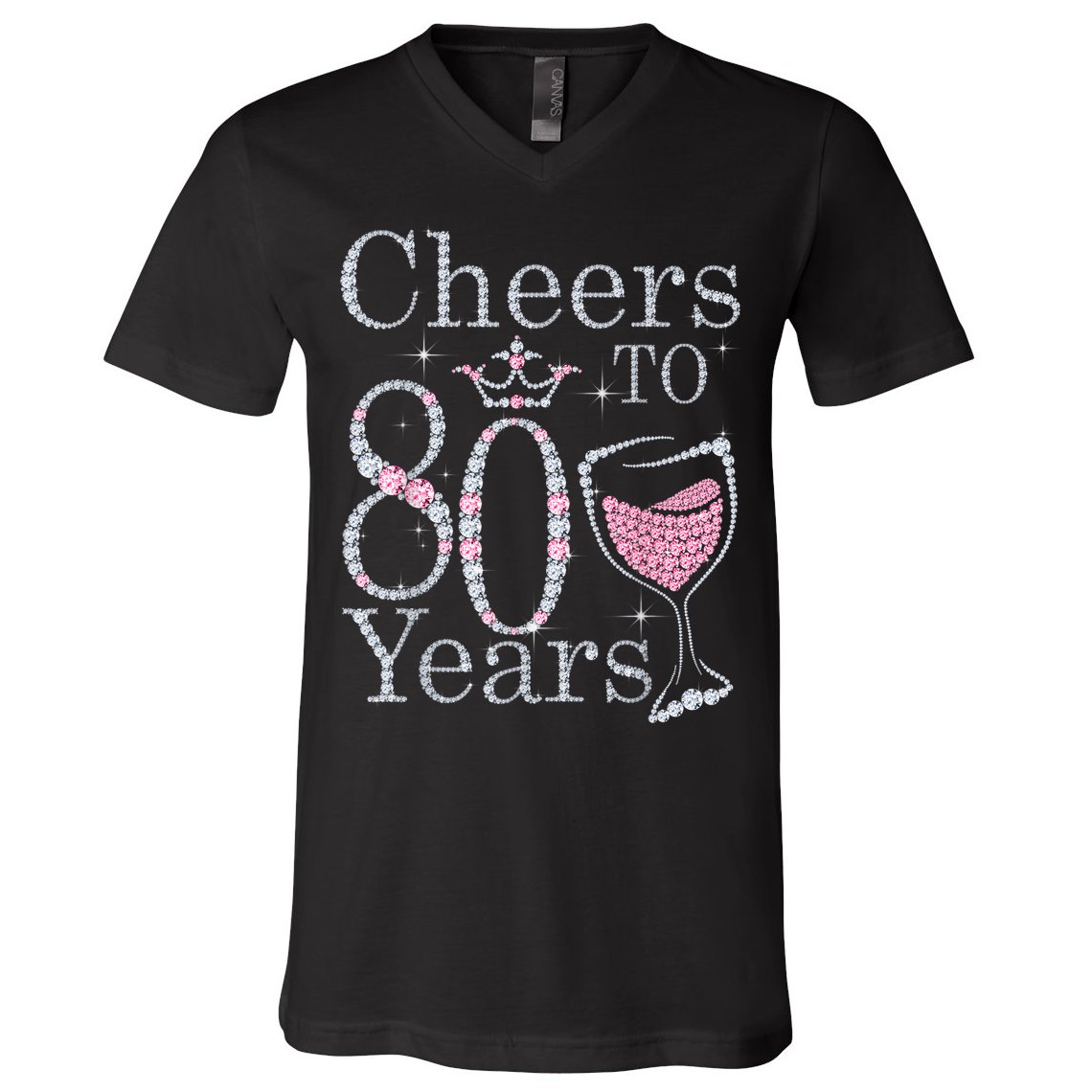 Cheers to 80 Years 1942 80Th Birthday Tee Gift For Wom.e.ns V-Neck T-Shirt