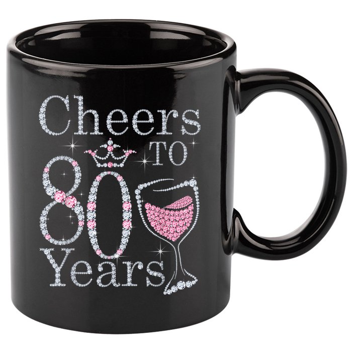 Cheers to 80 Years 1942 80Th Birthday Tee Gift For Wom.e.ns 11oz C Handle Ceramic Mug