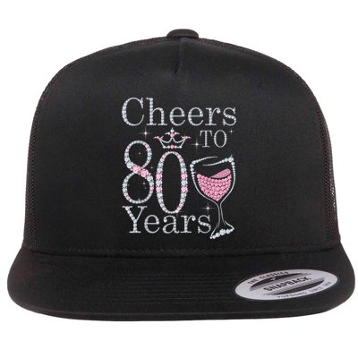 Cheers to 80 Years 1942 80Th Birthday Tee Gift For Wom.e.ns Flatbill Hat