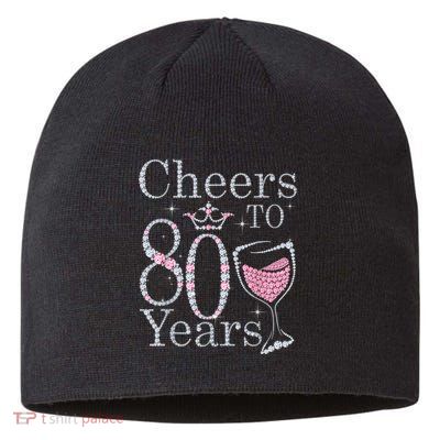 Cheers to 80 Years 1942 80Th Birthday Tee Gift For Wom.e.ns Sustainable Beanie