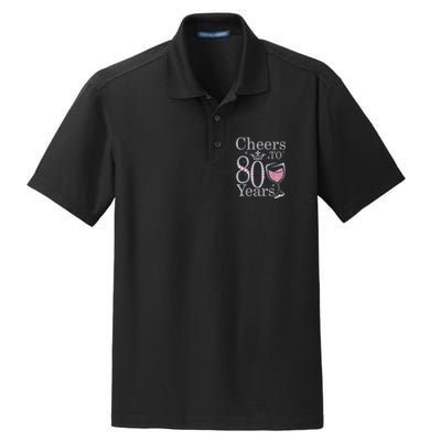 Cheers to 80 Years 1942 80Th Birthday Tee Gift For Wom.e.ns Dry Zone Grid Polo