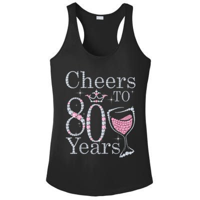 Cheers to 80 Years 1942 80Th Birthday Tee Gift For Wom.e.ns Ladies PosiCharge Competitor Racerback Tank