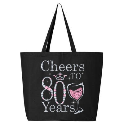 Cheers to 80 Years 1942 80Th Birthday Tee Gift For Wom.e.ns 25L Jumbo Tote