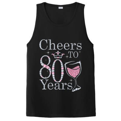 Cheers to 80 Years 1942 80Th Birthday Tee Gift For Wom.e.ns PosiCharge Competitor Tank