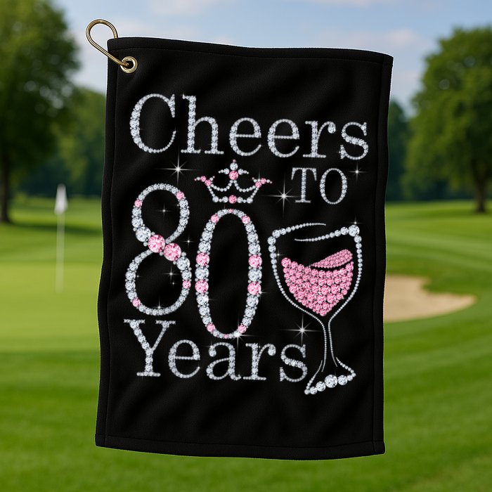 Cheers to 80 Years 1942 80Th Birthday Tee Gift For Wom.e.ns Golf Towel